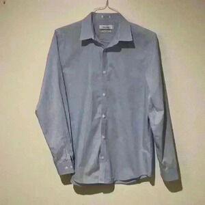 Calvin Klein men’s med dress shirt cool tech non-iron 100% cotton long sleeve